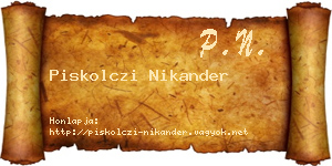 Piskolczi Nikander névjegykártya